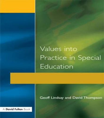 Cover image for Values into Practice in Special Education