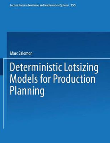 Cover image for Deterministic Lotsizing Models for Production Planning