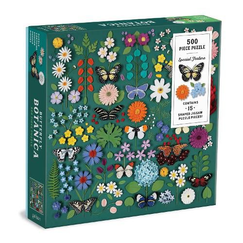 Cover image for Butterfly Botanica 500 Piece Puzzle with Shaped Pieces