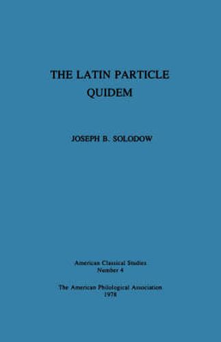 Cover image for The Latin Particle Quidem
