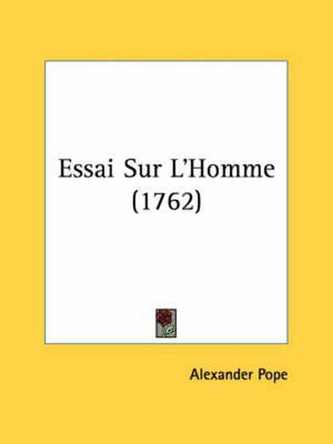 Cover image for Essai Sur L'Homme (1762)