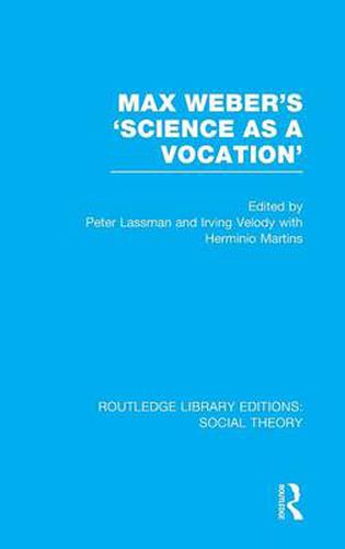 Cover image for Max Weber's 'Science as a Vocation