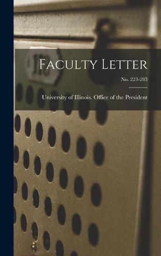 Cover image for Faculty Letter; no. 223-283