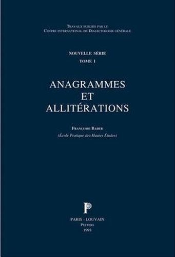 Cover image for Anagrammes et alliterations