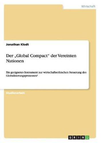 Cover image for Der Global Compact  Der Vereinten Nationen