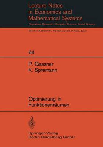 Cover image for Optimierung in Funktionenraumen