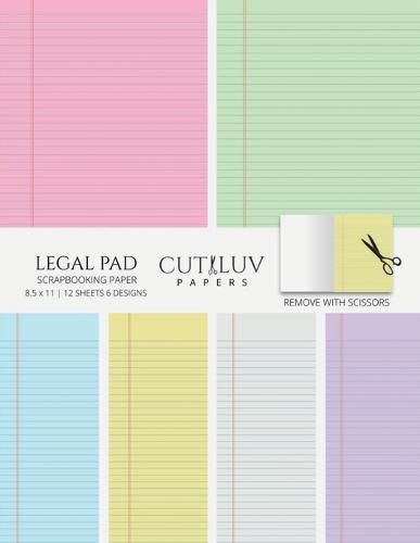 Cover image for Legal Pad Collage Paper for Scrapbooking: Back To School Office Themed Decorative Paper for Crafting