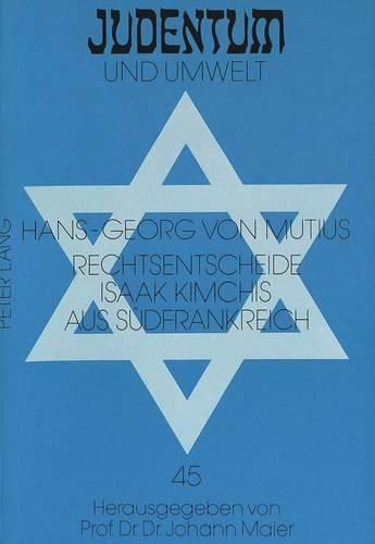 Cover image for Rechtsentscheide Isaak Kimchis Aus Suedfrankreich: 2. Halbband