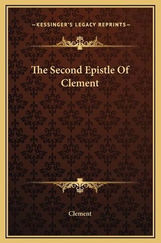 Cover image for The Second Epistle of Clement