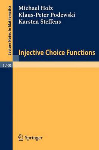 Injective Choice Functions