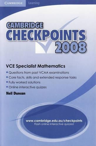 Cover image for Cambridge Checkpoints VCE Specialist Mathematics 2008