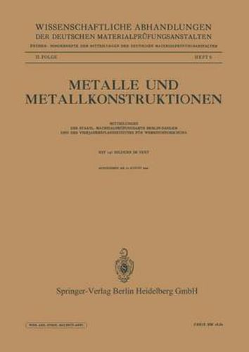 Cover image for Metalle Und Metallkonstruktionen