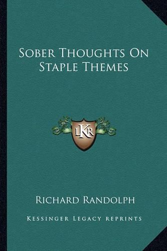 Cover image for Sober Thoughts on Staple Themes