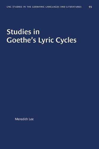 Cover image for Studies in Goethe's Lyric Cycles