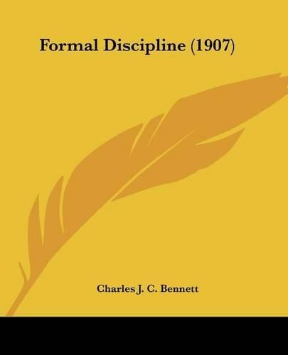 Cover image for Formal Discipline (1907)