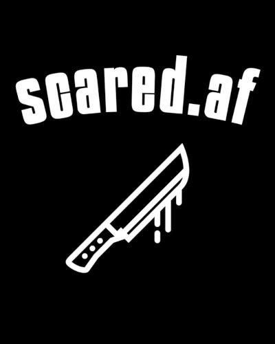 Cover image for Scared.af: Sketchbook For Drawing 200 Sheets - 5 Year Anniversary Gift For Wife - Paperback Sketch Pages How To Draw Horror Movie Characters - True Crime Notebook & Sketch Book