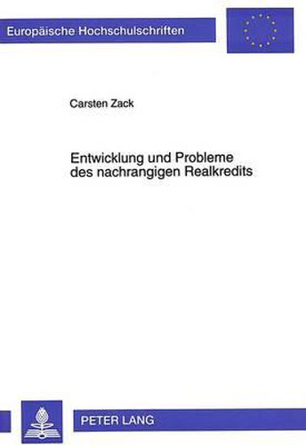 Cover image for Entwicklung Und Probleme Des Nachrangigen Realkredits