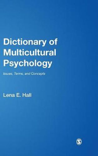 Cover image for Dictionary of Multicultural Psychology: Issues, Terms, and Concepts