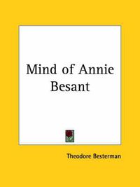 Cover image for Mind of Annie Besant (1927)