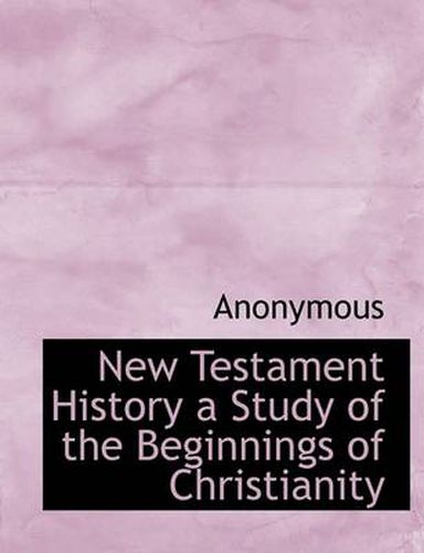 Cover image for New Testament History a Study of the Beginnings of Christianity