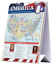 Cover image for America - History Easel Book: a QuickStudy Reference Tool with a US Map, History Timeline, US Constitution, Presidents & Declaration of Independence