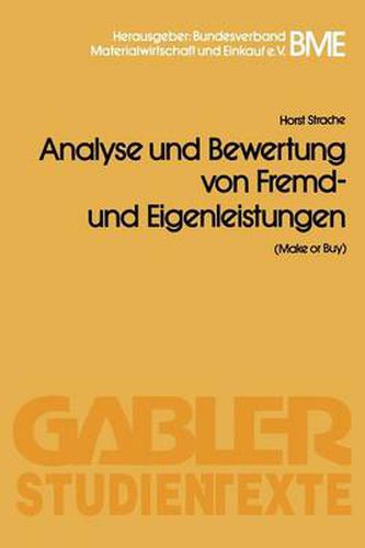 Cover image for Analyse Und Bewertung Von Fremd- Und Eigenleistungen(make or Buy)