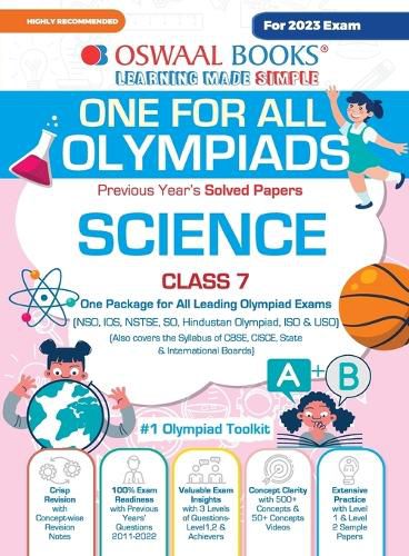 Cover image for Oswaal One For All Olympiad Previous Years' Solved Papers, Class-7 Science Book (For 2023 Exam)