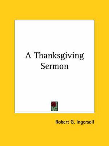 Cover image for A Thanksgiving Sermon