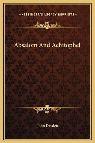 Cover image for Absalom and Achitophel