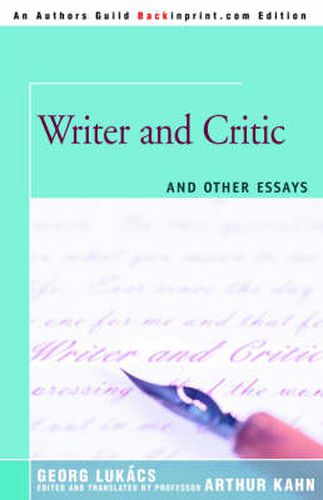 Writer and Critic: And Other Essays