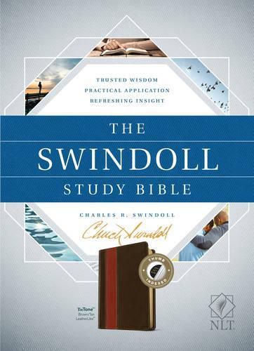 NLT Swindoll Study Bible Brown/Tan, Indexed, The