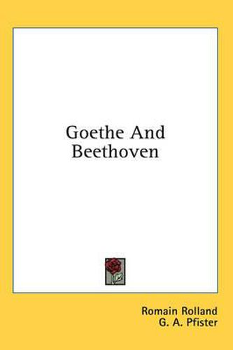 Cover image for Goethe and Beethoven