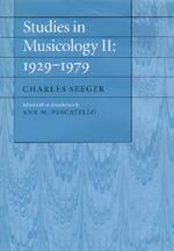 Cover image for Studies in Musicology II: 1929-1979