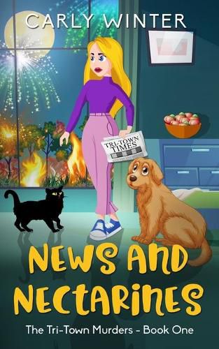 Cover image for News and Nectarines: A humorous small town cozy mystery (LARGE PRINT)