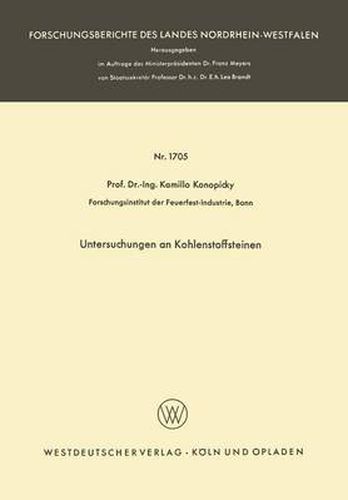 Cover image for Untersuchungen an Kohlenstoffsteinen