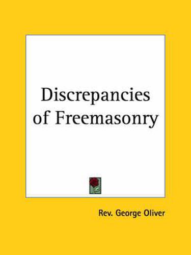 Cover image for Discrepancies of Freemasonry (1875)