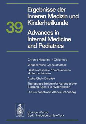 Ergebnisse der Inneren Medizin und Kinderheilkunde / Advances in Internal Medicine and Pediatrics