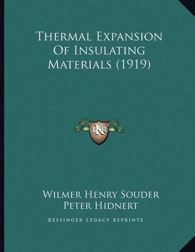 Cover image for Thermal Expansion of Insulating Materials (1919)