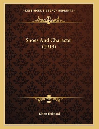 Cover image for Shoes and Character (1913)