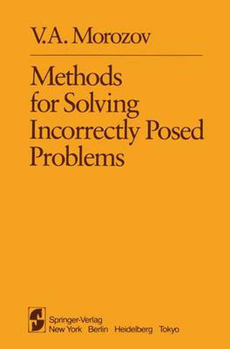 Cover image for Methods for Solving Incorrectly Posed Problems