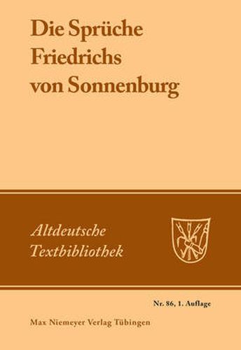 Cover image for Die Spruche Friedrichs von Sonnenburg