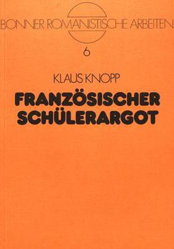 Cover image for Franzoesischer Schuelerargot