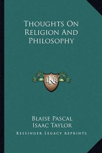 Cover image for Thoughts on Religion and Philosophy