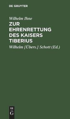 Cover image for Zur Ehrenrettung Des Kaisers Tiberius