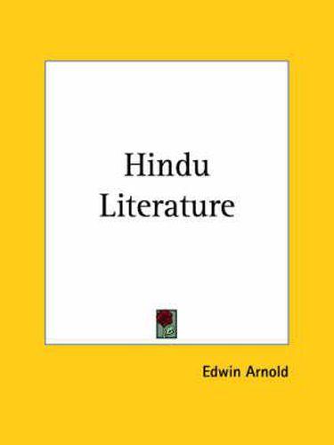 Cover image for Hindu Literature (1900)