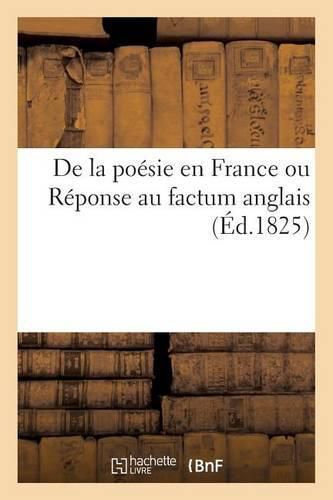 Cover image for de la Poesie En France Ou Reponse Au Factum Anglais