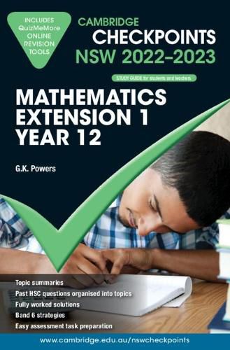 Cover image for Cambridge Checkpoints NSW Mathematics Extension 1 Year 12 2022-2023