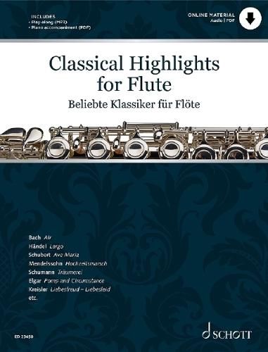 Cover image for Classical Highlights for Flute Arranged for Flute and Piano (Via PDF Download)