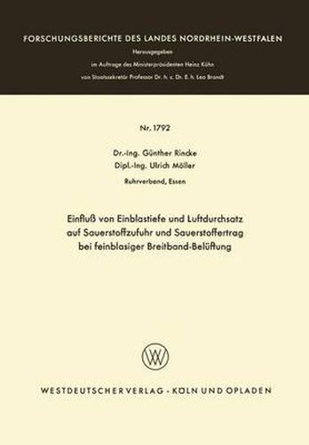 Cover image for Einfluss Von Einblastiefe Und Luftdurchsatz Auf Sauerstoffzufuhr Und Sauerstoffertrag Bei Feinblasiger Breitband-Beluftung