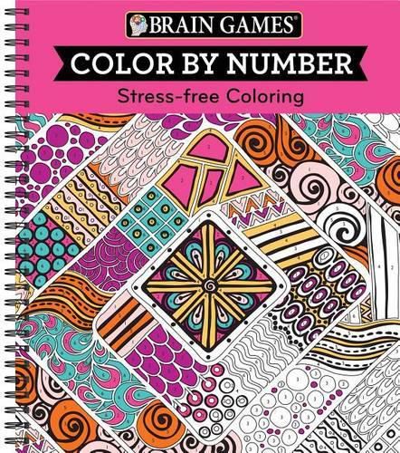 Cover image for Brain Games - Color by Number: Stress-Free Coloring (Pink)